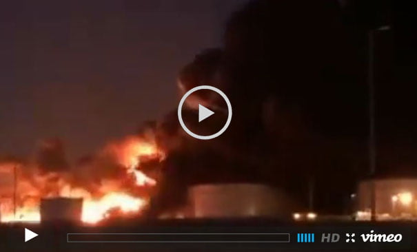 لحظة بلحظة … بث مباشر شاهد حريق أرامكو في جدة من قبل الحوثيين