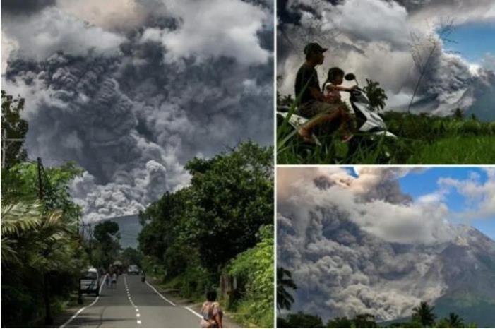 البوكس نيوز – الرماد يغطي قرى بشوارعها بعد انفجار بركان في إندونيسيا