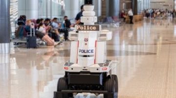 تكنولوجيا  – نشر روبوتات الشرطة بالمطار الدولى الرئيسى فى سنغافورة