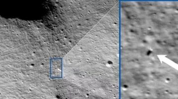 تكنولوجيا  – آخر صورة للقمر من مركبة الهبوط الأمريكية قبل أن تنقلب على جانبها