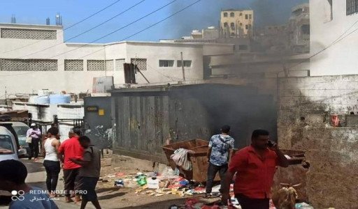 حريق بمحول الكهرباء في عدن
