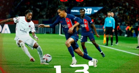 رياضة – باريس سان جيرمان يتأخر 1-0 أمام كليرمون فوت في الشوط الأول