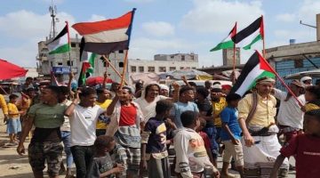 لحج : فعالية شعبية حاشدة تضامنا مع الشعب الفلسطيني في غزة وتديدا بالعدون الصهيونية