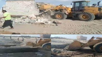 وحدة حماية الأراضي تزيل بناء عشوائي في أرضية مدرسة حكومية بالعاصمة عدن