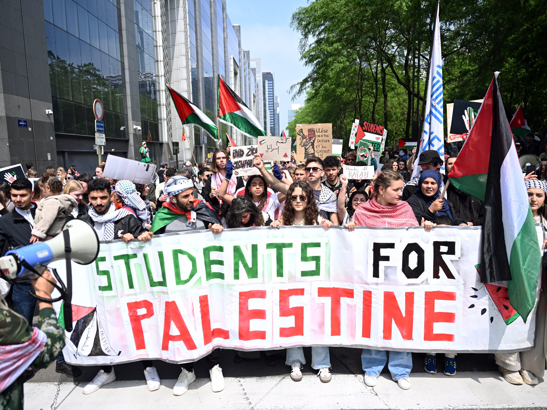 آلاف المتظاهرين في بروكسل يطالبون بفرض عقوبات على إسرائيل | أخبار – البوكس نيوز