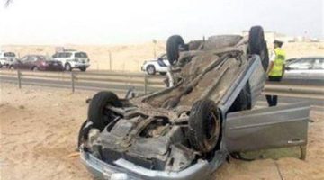 إصابة شخصين بعد انقلاب سيارة ملاكي بالطريق الحر “شبرا – بنها”