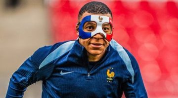 رياضة – مبابى يظهر بقناع يحمل ألوان علم فرنسا قبل قمة هولندا في يورو 2024